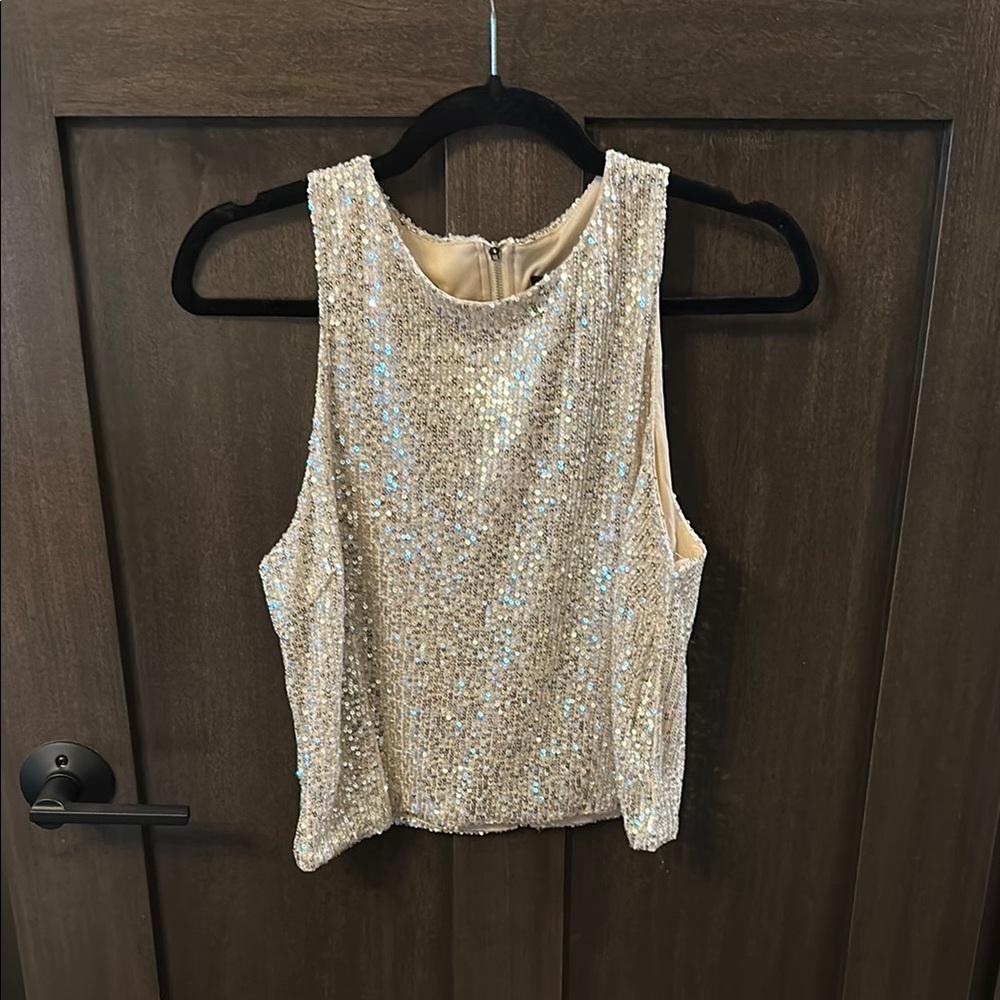Buckle Gold Sequin Tank Top Sleeveless